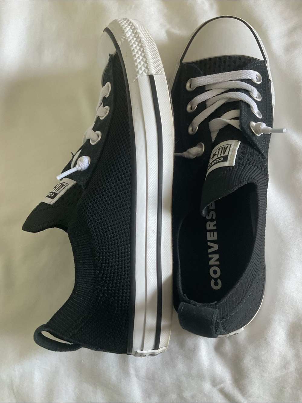 Converse Women’s Chuck Taylor All Star Low Top Sneakers - Black/White - Picture 8 of 9
